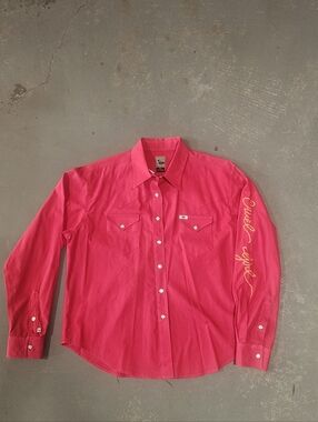 'Cruel Girl Western Snap Shirt Women’s XL Long Sleeve Horse Shoe Snaps Red